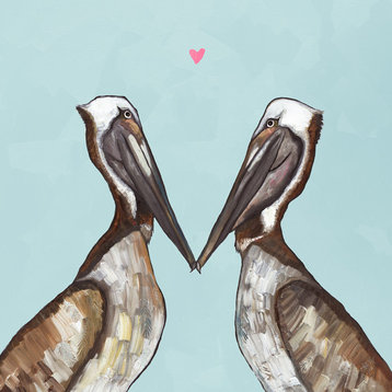 "Pelican Love" Stretched Canvas Wall Art by Eli Halpin, 24"x24"