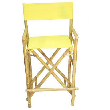 Chair Bamboo Director High Chair, Set of 2, Yellow