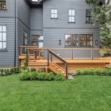 Back View - Rustic Contemporary Cabin-like House
