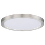 Maxim Lighting - Maxim Lighting Chip 9" 18W Round LED Flush Mount, Satin Nickel/White - The entry level Wafer model features driverless technology with the same great look. Manufactured of a plastic shell with aluminum backing, the Chip brings all the look of the Wafer at economical pricing for residential applications. The bright and even lighting effect is delivered by edge-lit technology offering an upscale surface mount solution to substitute recessed can lighting.