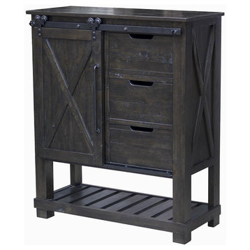 A-America Furniture Sun Valley Barn Door Chest, Charcoal SUVCL5640