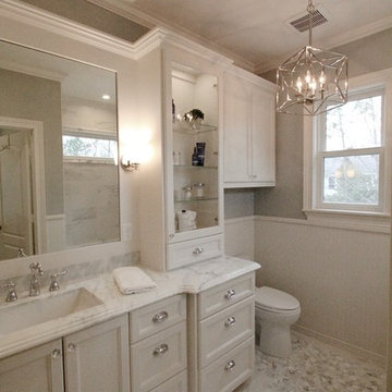 White and Gray Bathroom Showcase