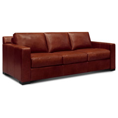 Valencia 100 Top Grain Hand Antiqued Leather Traditional Sofa