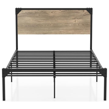 Furniture of America Budenholz Metal Full Platform Bed in Gray