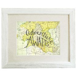 Contemporary Prints And Posters "Adventure Awaits" Map Print
