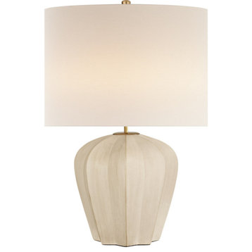 Pierrepont Table Lamp, 1-Light, Stone White, Linen Shade, 30"H