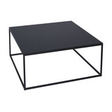 Kensal Black Square Coffee Table, Black Base