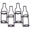4 Bottle Shaped Metal Wall Wine Rack, Holds 4 Wine Bottles