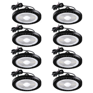 8 Pack Commercial High Bay LED Light Dimmable 21,700LM Utra-bright