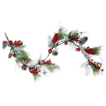 70" Bells Berries and Frosted and Frocked Christmas Garland