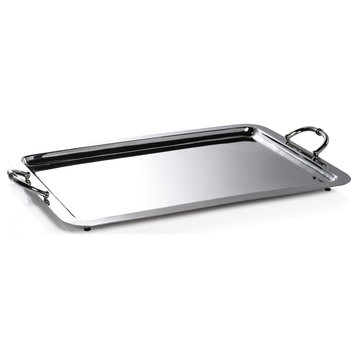 Manetta Polished Nickel Steel and Brass Tray, X-Large