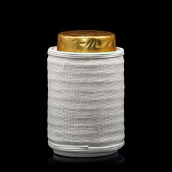 Giza White & Gold Ceramic Decor Jar - Decorative Jars And Urns