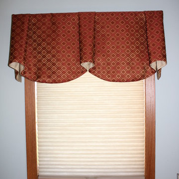 Ruby red bedroom valance