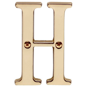 Letter "H" House Letters Traditional Solid Bright Brass 3" H Renovators Supply