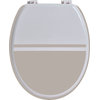 Two-Colored Oval Elongated Toilet Seat White/Taupe, Wood