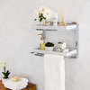 Bathroom Accessories and Decor Wall Mount 2-Tier Chrome Shelving Unit,Towel Rack