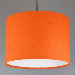 Harris Tweed Bright Orange Lamp Shade - Lampshades
