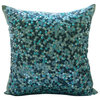 3D Sequins Blue Pillow Shams, Art Silk 24"x24" Pillow Shams, Sea the Dream