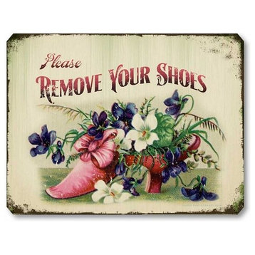 Vintage-Style Victorian-Style Remove Shoes Sign