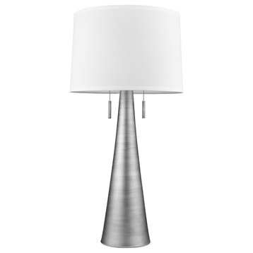 Muse 2-Light Hand Painted Weathered Pewter Table Lamp (TT7233-66)