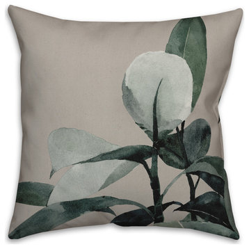 Gray Watercolor Plant 18x18 Indoor/Outdoor Pillow