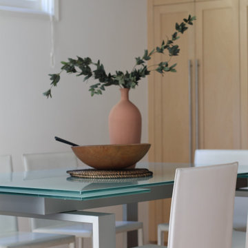 Breakfast Nook with Postmodern Glass-top Table