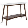 Madison Park Parker Mid-Century Modern Natural Wood Console Table, Pecan