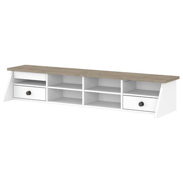 Pemberly Row Desktop Organizer in Shiplap Gray / White - Engineered Wood