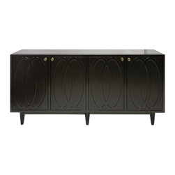 Worlds Away Mathis Console Black - Front Doors