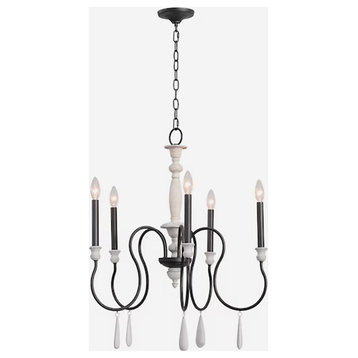 Brownell 24.5'' Wide 5-Light Chandelier Anvil Iron