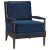 Revel Upholstered Fabric Armchair, Navy