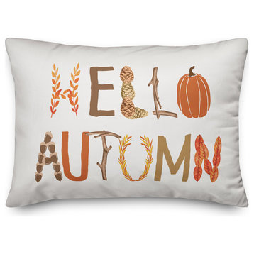 Hello Autumn Icons 14"x20" Throw Pillow