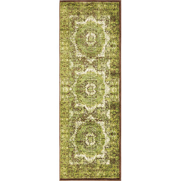 Traditional Majestic 2'x6' Runner Citron Area Rug