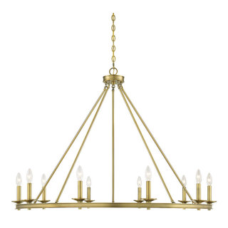 Middleton 10-Light Chandelier, Warm Brass - Transitional - Chandeliers ...