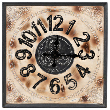 Weathered Aluminum and Gray 30" Clock