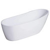 Fine Fixtures Zen Freestanding Bathtub With Drain, White, 59"