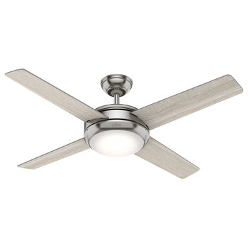 Hunter 52" Marconi Brushed Nickel Ceiling Fan With LED Light and Wall Control