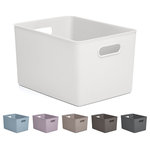 Superio - Superio Ribbed Storage Bin, Plastic Storage Basket, White, 22 L - Organizing your space with these colorful storage bins, from baby clothes to living room extra organization, keep your surroundings neat and tidy. The storage basket comprises thick plastic with a built-in handle with a ribbed design and solid construction, ideal for organizing closet and pantry items.
