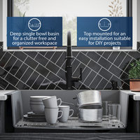 Karran Drop-In Quartz 33" 1-Hole Single Bowl Kitchen Sink Kit, Grey