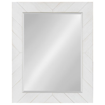 Rost Pieced Wood Framed Wall Mirror, White 23.5x29.5