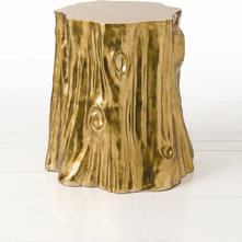 Eclectic Furniture Subin Stump Table in Gold Foil