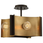 Eurofase - Eurofase 38154-027 Metallo, 4 Light Semi-Flush Mount, Bronze/Dark Brown - Hand-rolled soft curves add a gentle bend in naturMetallo 4 Light Semi Bronze Nature Brass/ *UL Approved: YES Energy Star Qualified: n/a ADA Certified: n/a  *Number of Lights: 4-*Wattage:60w E26 Medium Base bulb(s) *Bulb Included:No *Bulb Type:E26 Medium Base *Finish Type:Bronze