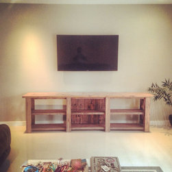 8ft Rustic TV Stand w/ 6 console stations - Entertainment Centers And Tv Stands