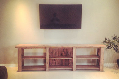 8ft Rustic TV Stand w/ 6 console stations