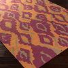 Global BHS-0017455 Woven Wool Orange Ikat Kitchen Rug | 2'6" x 8'