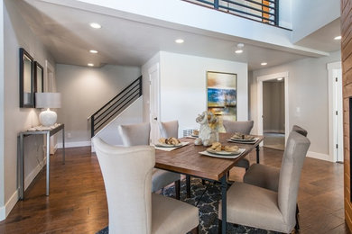 Example of a mountain style dining room design in Denver