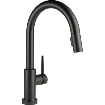 Delta Trinsic Pull-Down Kitchen Faucet with Touch2O Technology, Matte Black