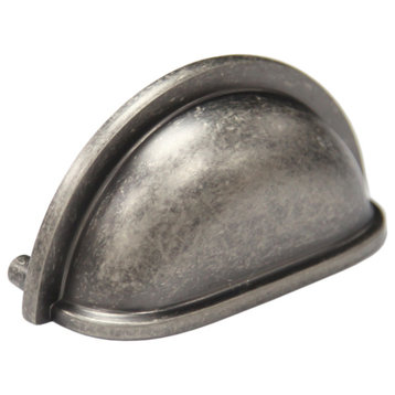 Cabinet & Drawer Pulls, 3'' {76 MM} Shell Antique Pewter Cupboard Pull, 10-Pack