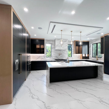 Paramus, NJ Ultra Modern Black And Light Oak Kitchen Project