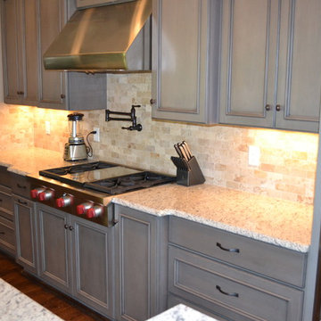 Gray Stained Cabinets, With Black Glaze